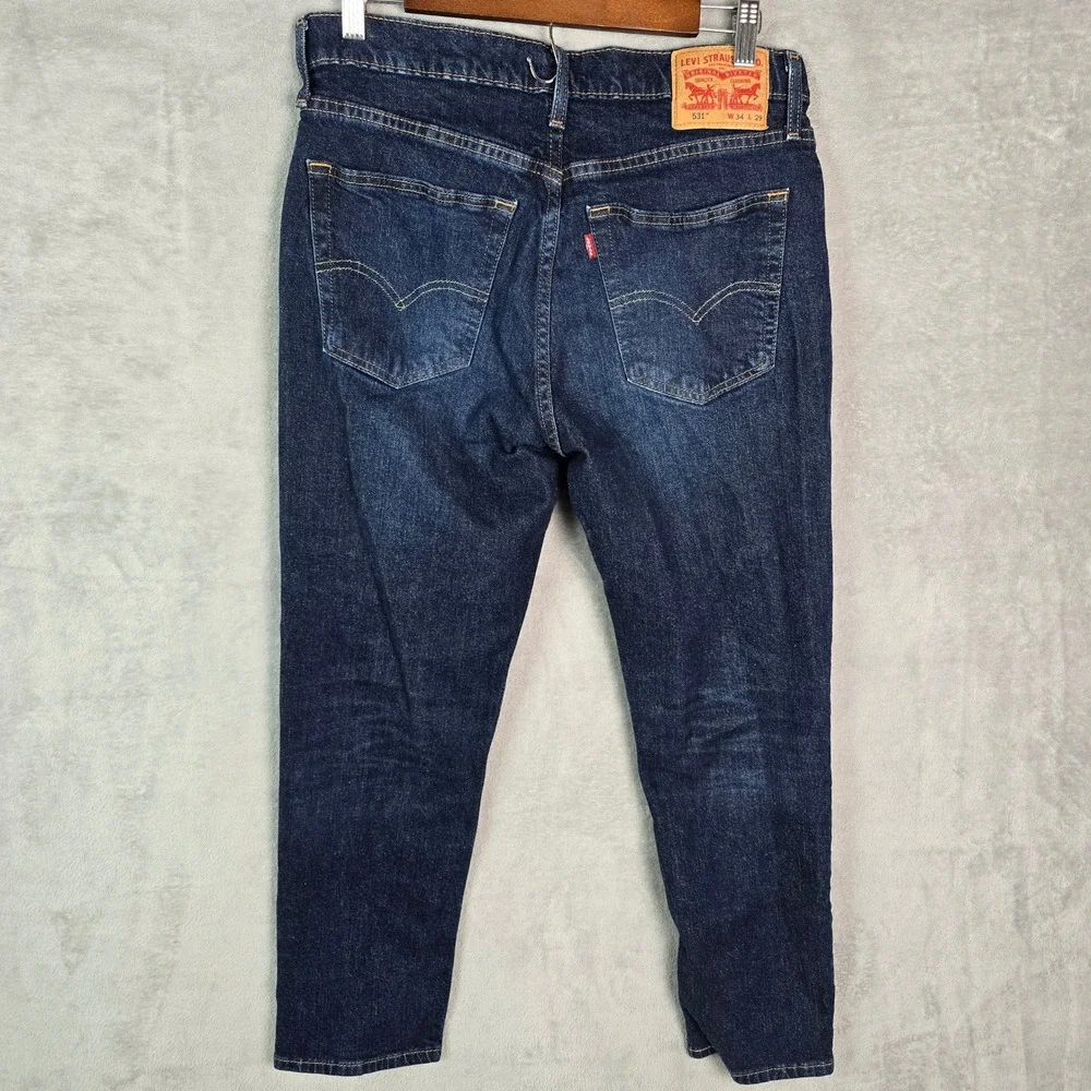 Levis 531 Athletic Slim Jeans Mens 32x28 Dark Wash Indigo‎ Tapered 85494-0055